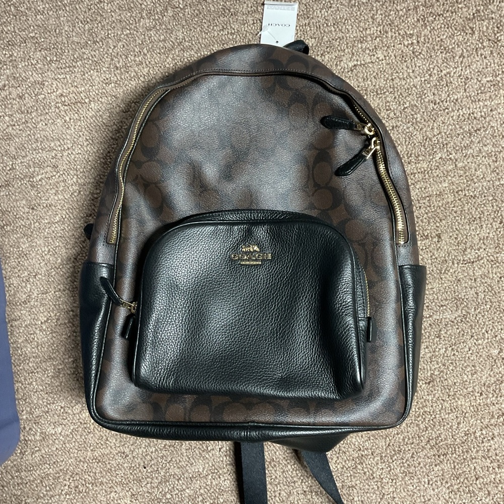 Coach Brown and Black Backpack